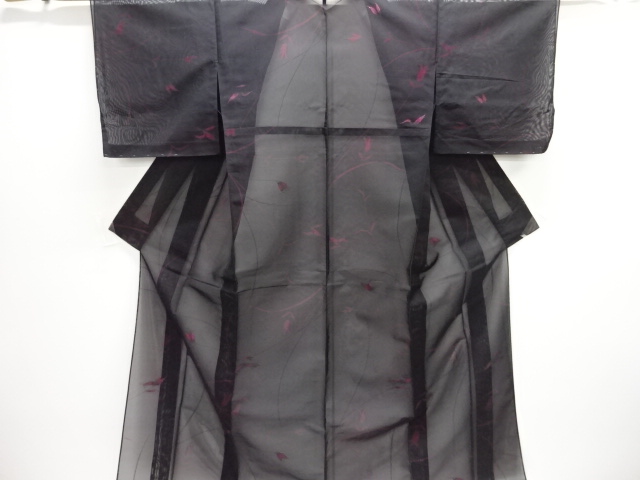 JAPANESE KIMONO / UNUSED KIMONO FOR SUMMER: EDAHANA PATTERN WOVEN KIMO